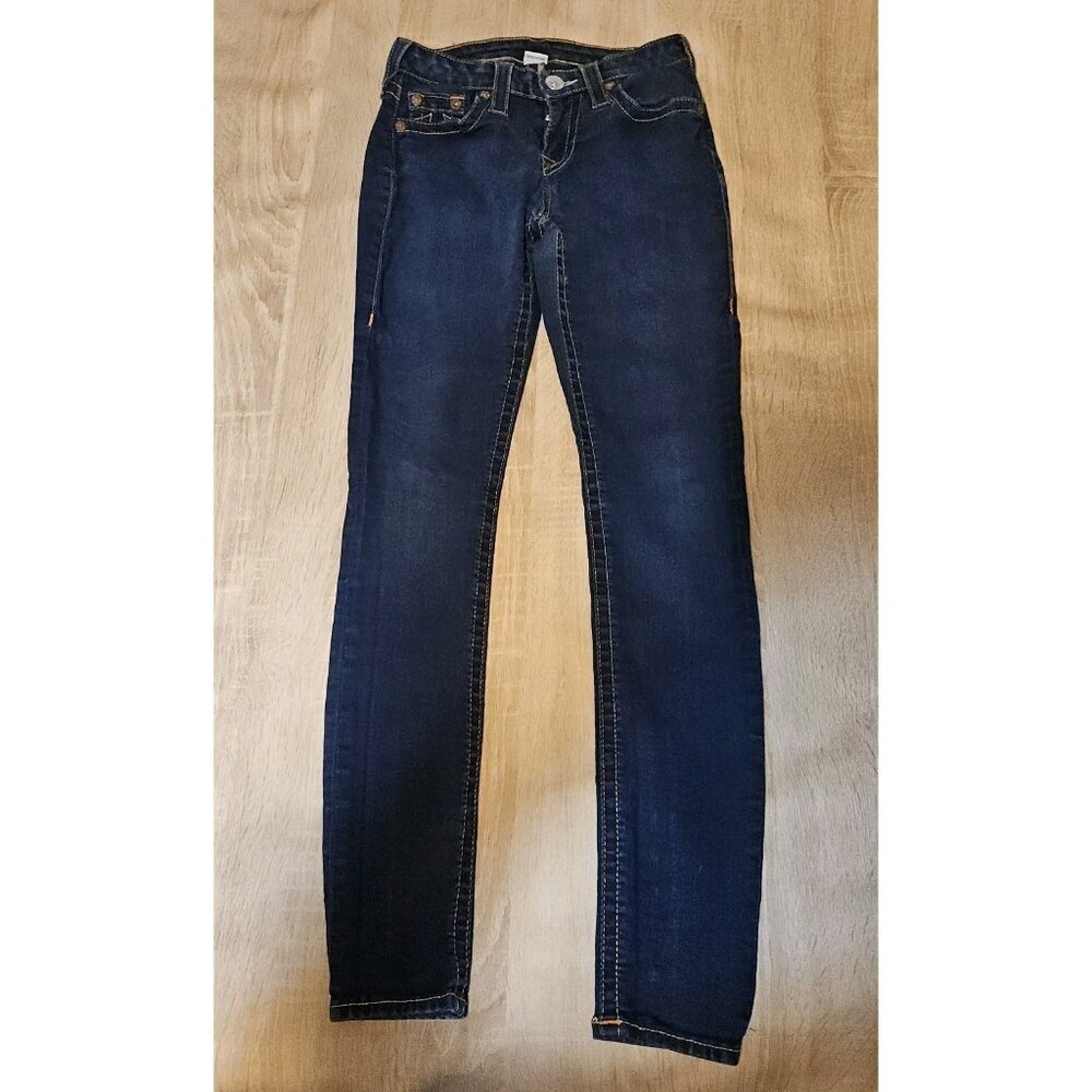 True Religion Womens Size 26 Dark Wash Low Rise Jegging Skinny Jeans